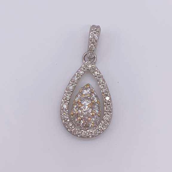 14kt Solid Gold & Diamond Pendant