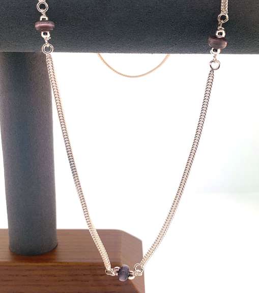 Sterling Silver necklace with purple beads