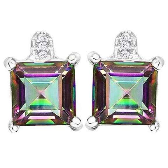 3 1/4 CARAT MYSTIC GEMSTONE 925 STERLING SILVER EARRINGS