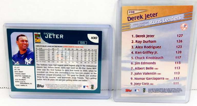 2 Derek Jeter Baseball Cards