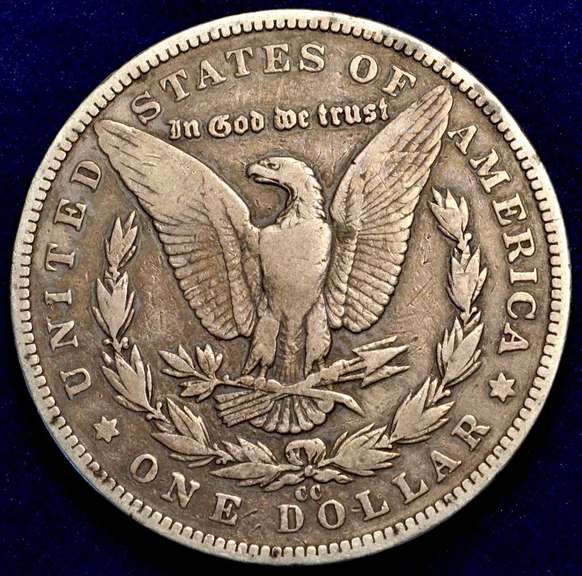 1891-CC Morgan Silver Dollar, Circulated.