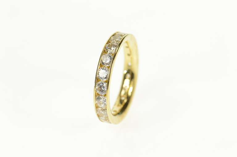 14K Yellow Gold Channel Cubic Zirconia Classic Wedding Band Ring
