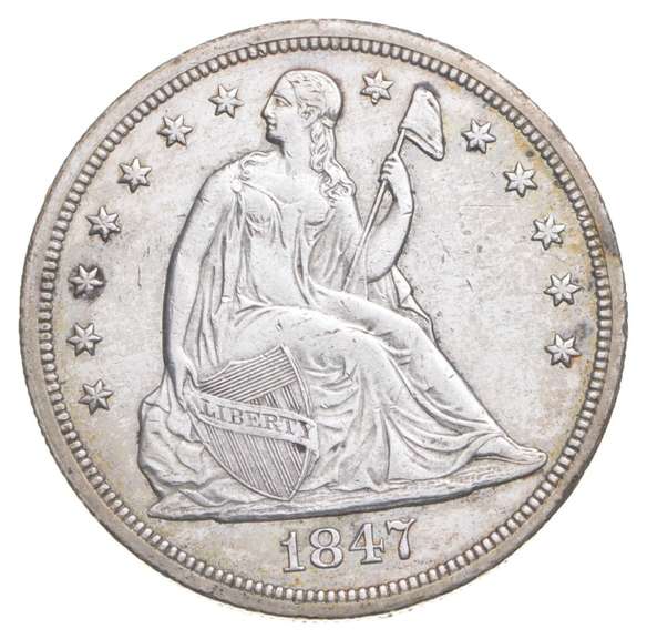 1847 Seated Liberty Silver Dollar