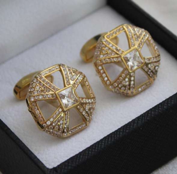 Handsome Pair Jeweled Style Cufflinks By Carelli