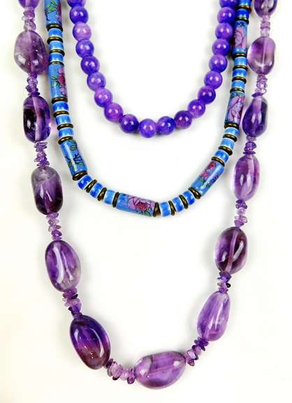 3 Vintage Gemstone Necklaces