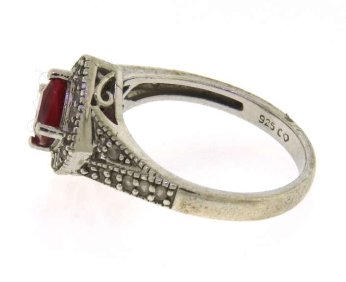 Lot of 2 Sterling Silver Cubic Zirconia Rings