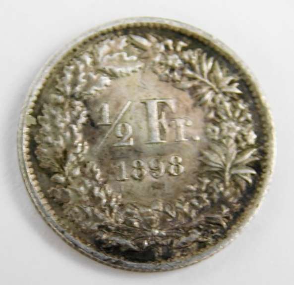 1898 Helvetta 1/2 FR Silver Coin