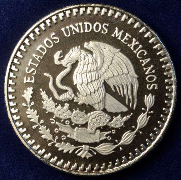 1986 Proof Mexican Libertad, 1oz .999 Silver.
