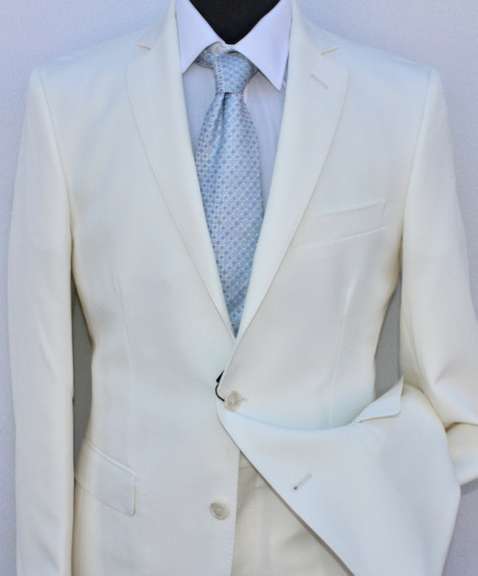 Stylish White Color Slim Fit Suit, By Galante