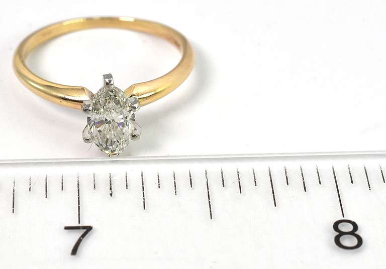 Amazing 0.67CT Marquise-Cut Diamond Ring in 14KT Yellow Gold