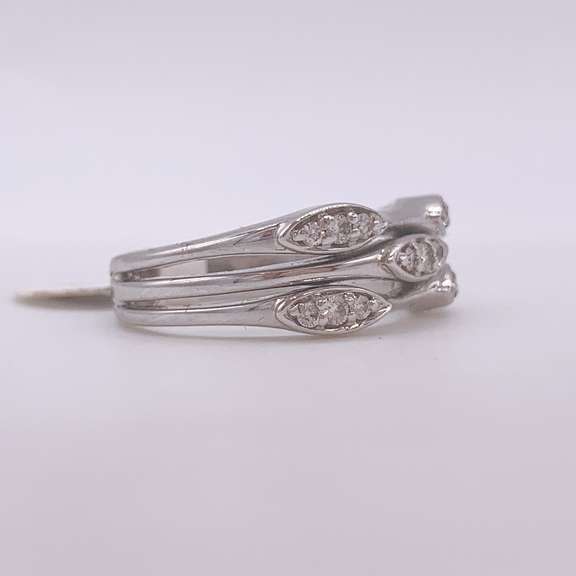 14kt Solid White Gold & Diamond Ring