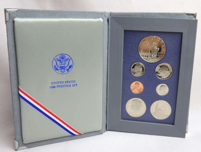1986 US 6 Coin Constitution Prestige Set Box