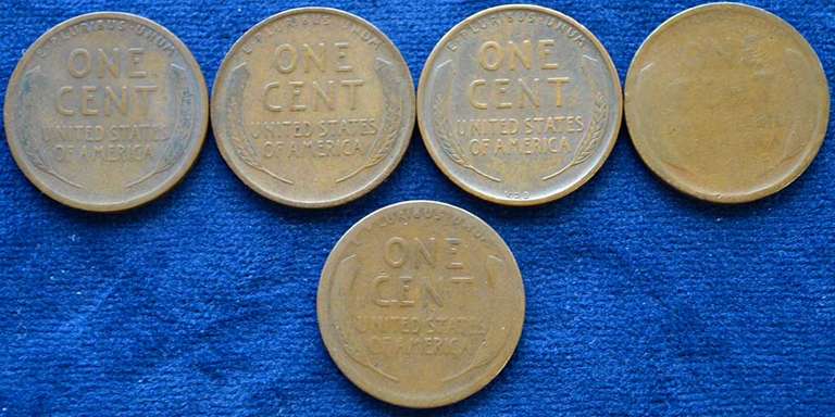 Lot Of Key And Semi Key Date Wheat Cents.