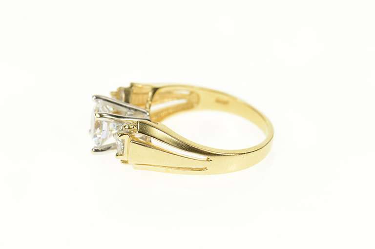 14K Yellow Gold Classic Cubic Zirconia Travel Engagement Ring