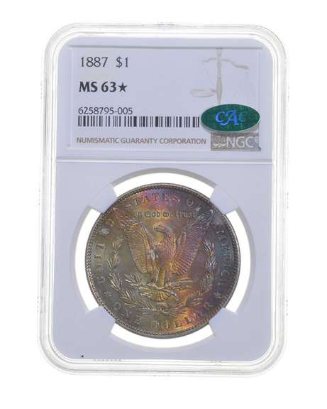 MS63* 1887 Morgan Silver Dollar - CAC - Graded NGC
