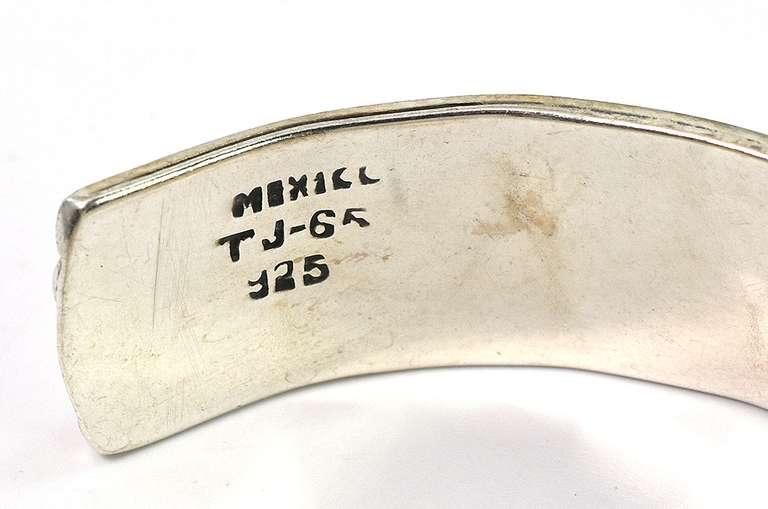 Striking Geometrical Cuff Bracelet in Sterling Silver