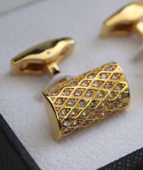 Golden color Jeweled Style Cufflinks By Carelli