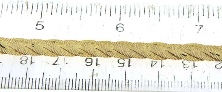 Outstanding Yellow Gold Collar Choker Herringbone Necklace