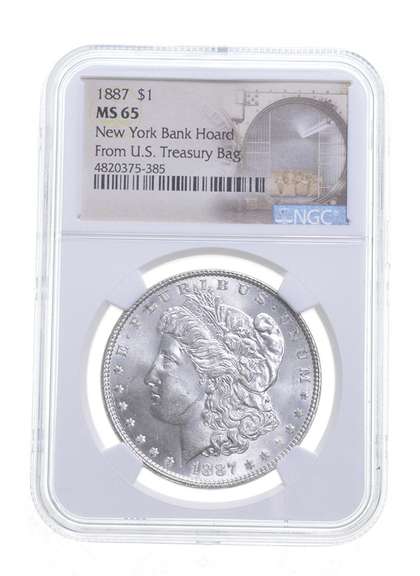 MS65 1887 Morgan Silver Dollar New York Bank Hoard - NGC