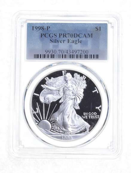 PR70 DCAM 1998-P American Silver Eagle - Graded PCGS