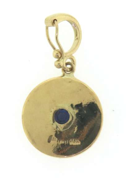 Charming Blue Sapphire Yellow Gold Charm Clip