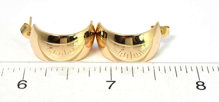 Wide Polished Half-Hoops in 14KT Yellow Gold