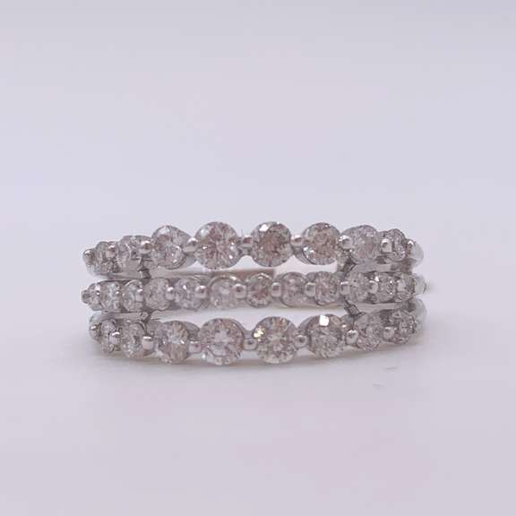 14kt Solid White Gold & Diamond Ring
