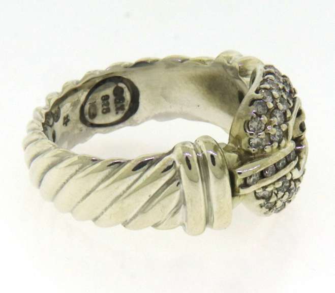 Sterling Silver Designed by David Yurman Pave Diamond Ring