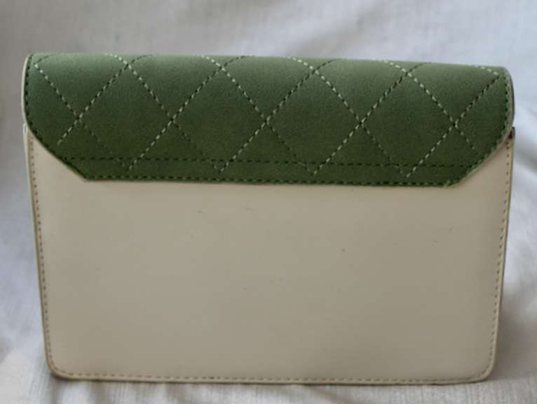 Designer Style Two Tone Velvet and Leather Bag