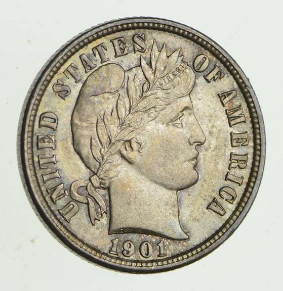 1901 Barber Head Silver Dime - Uncirculated