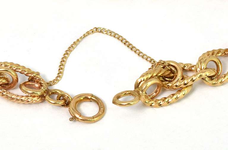 Fancy Textured Bracelet in 14KT Yellow Gold