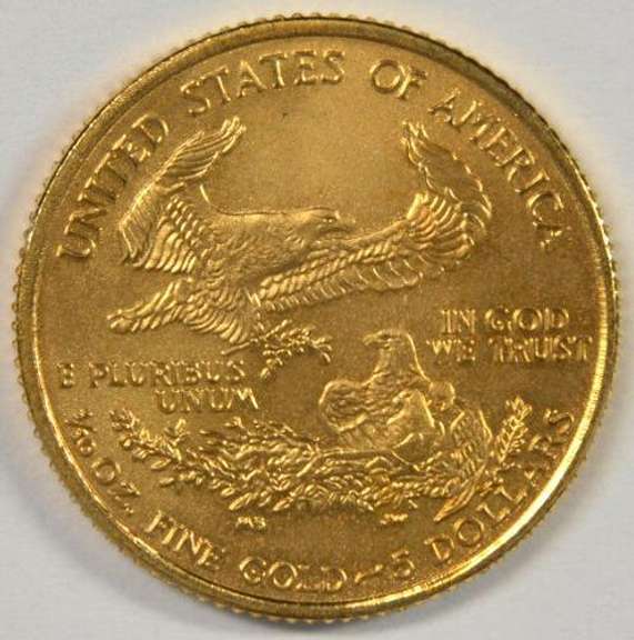 Pristine Superb Gem BU 2005 $5 American Gold Eagle coin