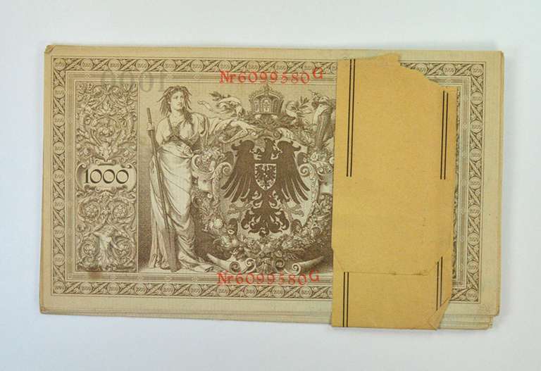 (20) Consecutive 1910 Germany 1,000 Marks Reichsbanknote #44b