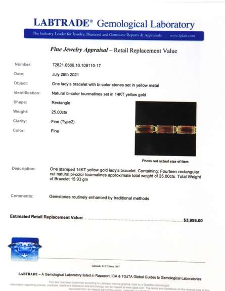 Favorite Natural Bi Color Tourmaline Bracelet