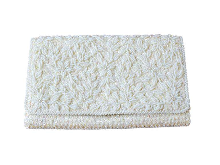 Vintage Beaded Envelope Clutch Handmade in Hong Kong