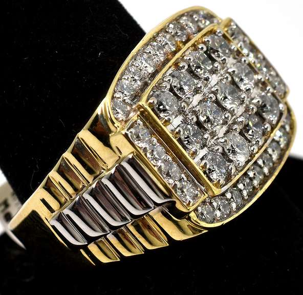 Bold Men's Diamond Ring in Gold