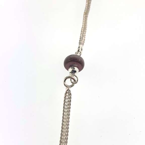 Sterling Silver necklace with purple beads