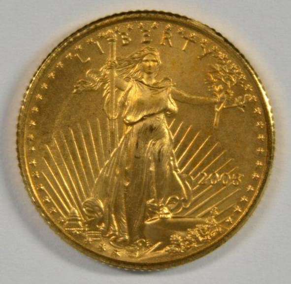 Pristine Superb Gem BU 2005 $5 American Gold Eagle coin