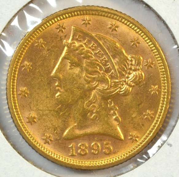 Very lovely BU 1895 US $5 Liberty Gold Piece