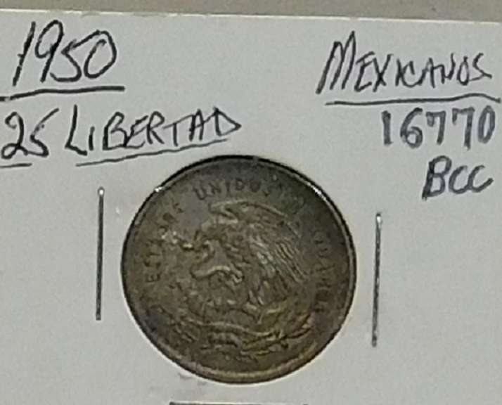 Mexico: 1950 Silver 25 Centavos
