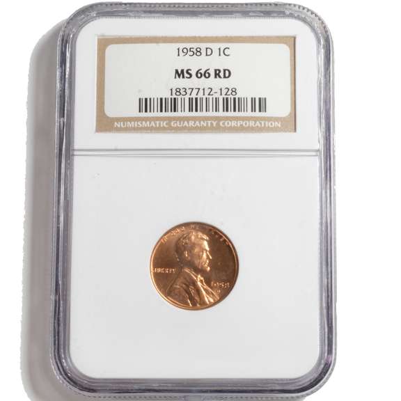1958 D MS 66 RED Lincoln Head Cent