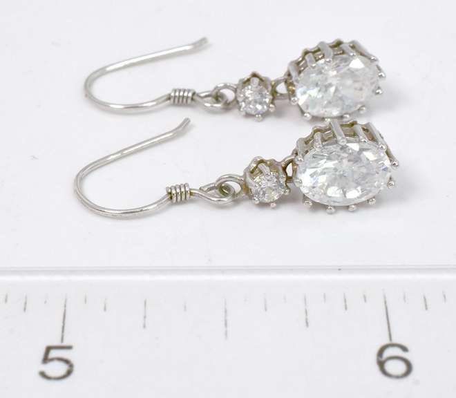 Playful CZ Dangle Earrings in Sterling Silver