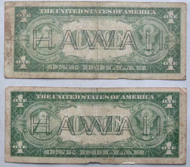 2 1935 A  $ 1 Hawaii Emergency Issue Silver Certificates