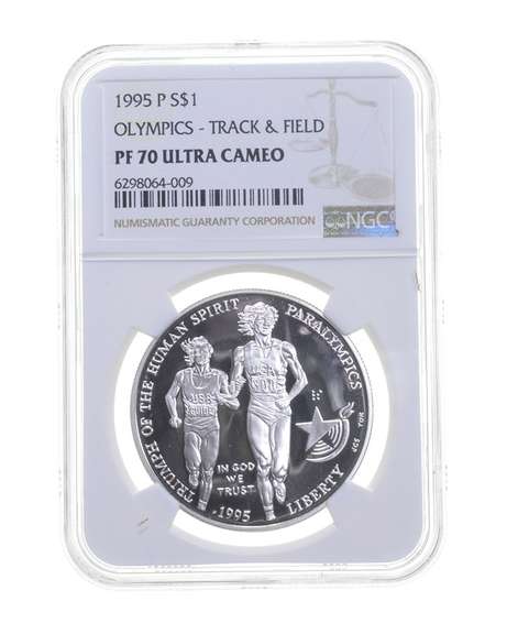 PF70UCAM 1995-P Paralympics Track & Field Commem. Silver Dollar - NGC