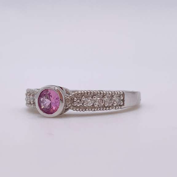 14kt Gold, Pink Sapphire, & Diamond Cocktail Ring