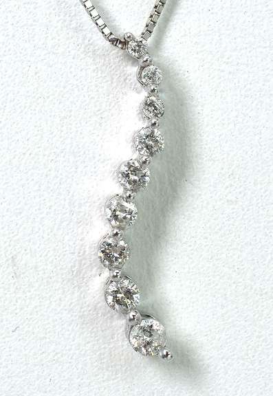 Precious 1/5CTW Diamond Journey-Style Necklace in White Gold