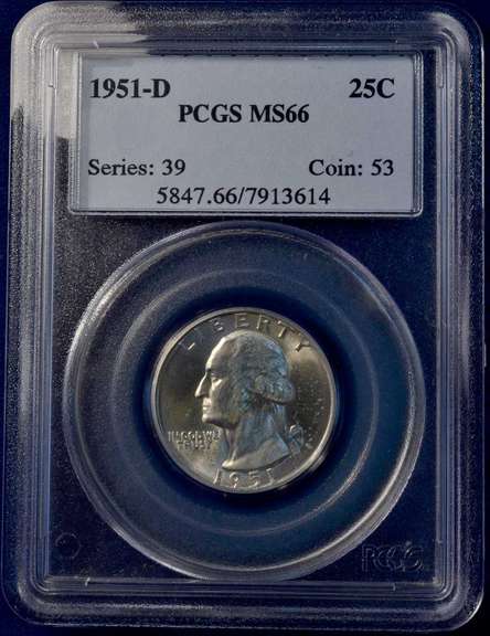 1951-D Washington Quarter PCGS MS66.