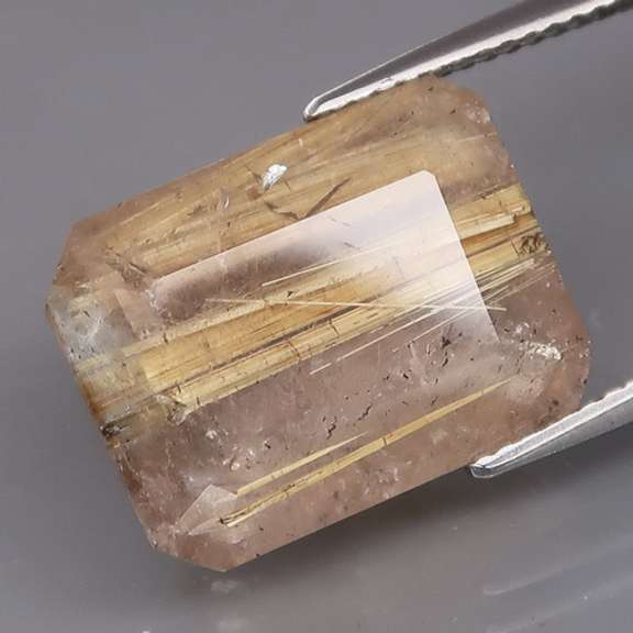 Fully faceted 10.40ct golden rutile Quartz
