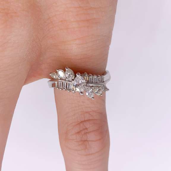 14kt Solid White Gold Diamond Ring