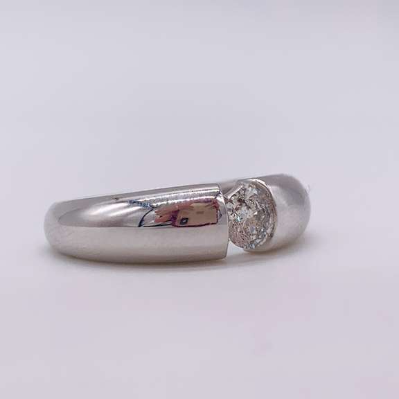 14kt Solid White Gold Diamond Band Ring